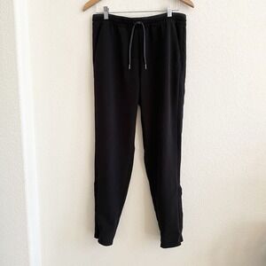 Athleta Metropolis Straight‎ Leg Ankle Zip Pants Black Womens 6 Elastic Waist